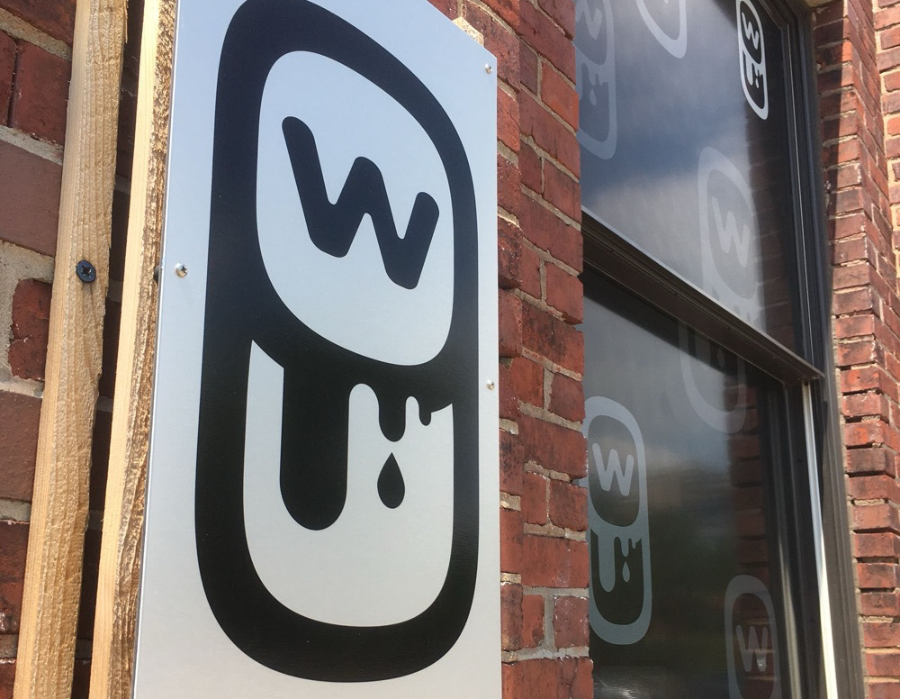 Wastebits sign outside the Akron office